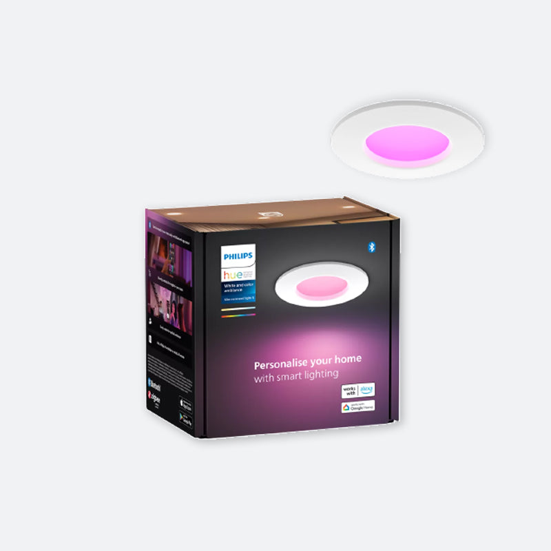 HSRL Hue White and Color Ambiance Slim White Smart Recessed Light 90mm