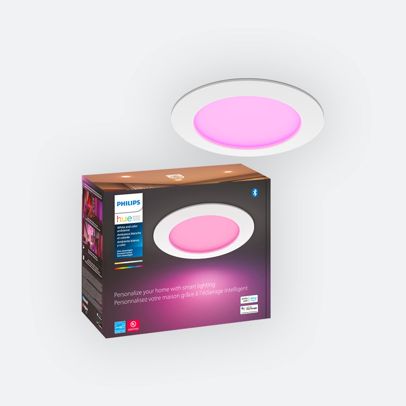 HSRL Hue White and Color Ambiance Slim White Smart Recessed Light 170mm